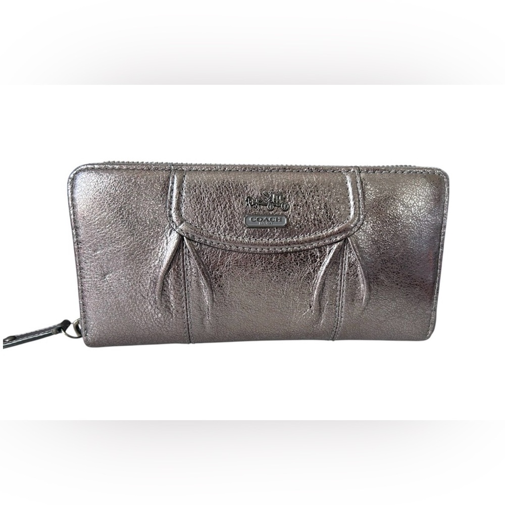 Coach Madison Accordion Pleat Metallic Wallet EUC